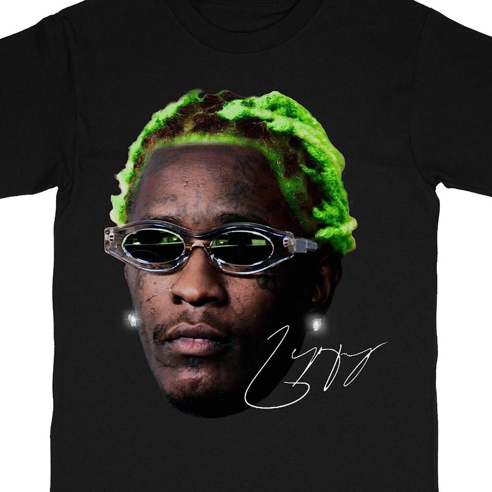Young Slatt Free Thugger Face Inspired Graphic T-Shirt Hip Hop Fan Gift Casual - Picture 2 of 5